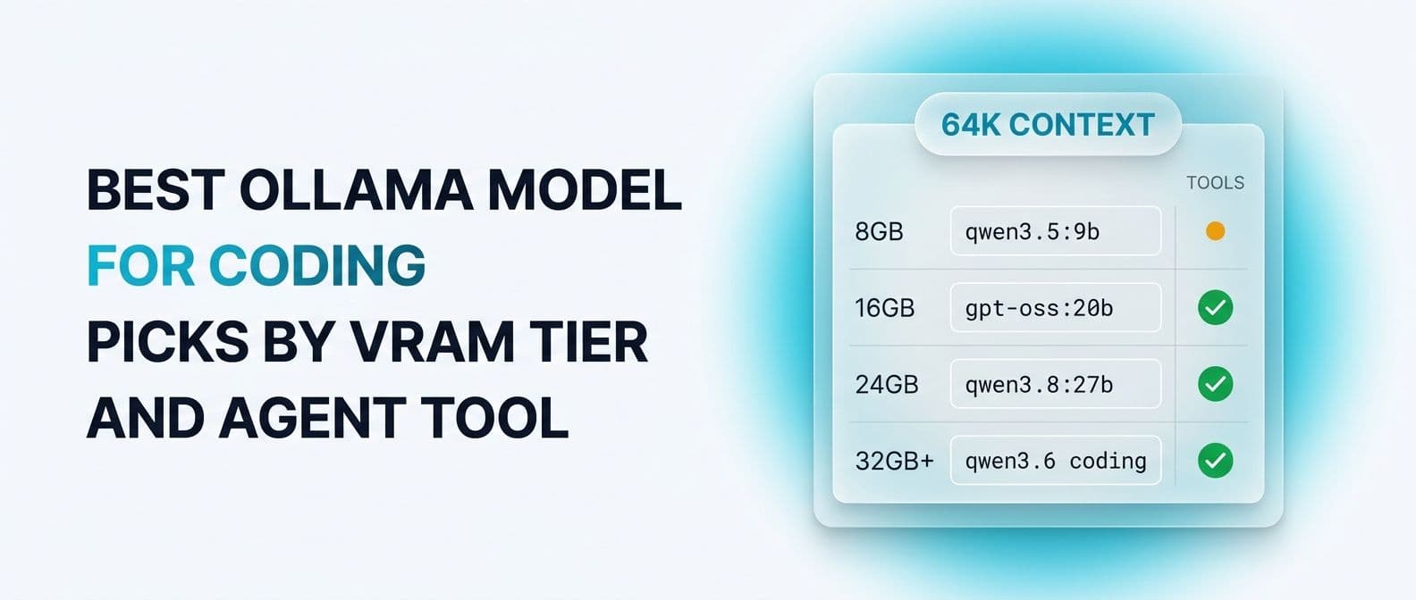 Best Ollama Model for Coding: Picks by VRAM and Agent Tool